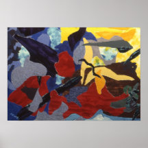 Colorful Abstract Landscape Collage Poster