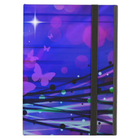 Colorful Abstract Light Rays Butterflies Bubbles iPad Case