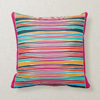 Colorful abstract lines pattern throw pillow