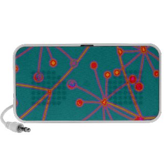 Colorful Abstract Molecules Design Laptop Speaker