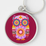 Colorful Abstract Owl keychain