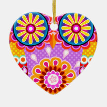 Colorful Abstract Owl Ornament