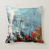 Colorful Abstract Painting of Nature Throw Pillow