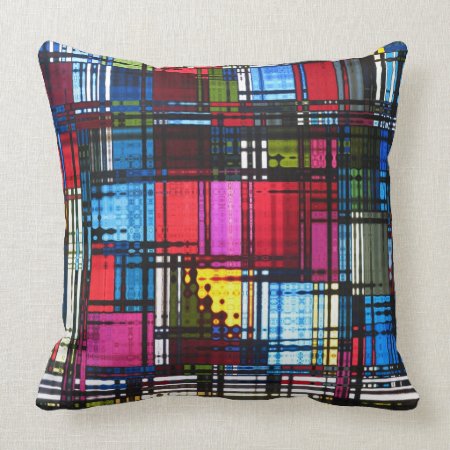 Colorful Abstract Pattern Throw Pillow