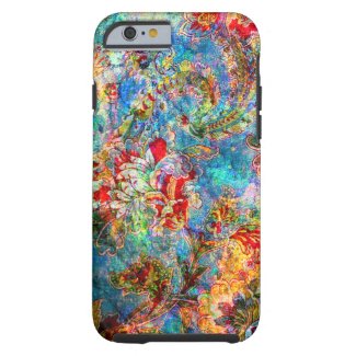 Colorful Abstract Rustic Floral Design Tough iPhone 6 Case