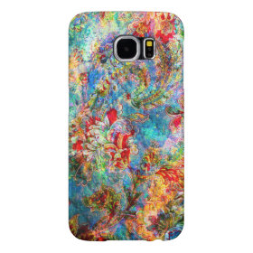 Colorful Abstract Rustic Floral Design Samsung Galaxy S6 Cases