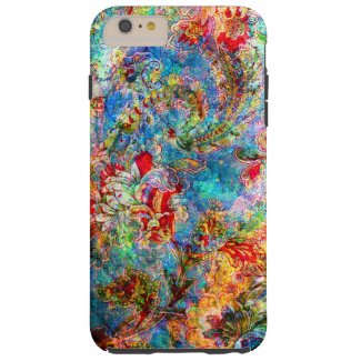 Colorful Abstract Rustic Floral Design Tough iPhone 6 Plus Case