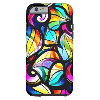 Colorful Abstract Stained Glass Design Tough iPhone 6 Case