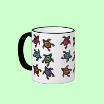 Colorful Abstract Turtles Coffee Mug mugs