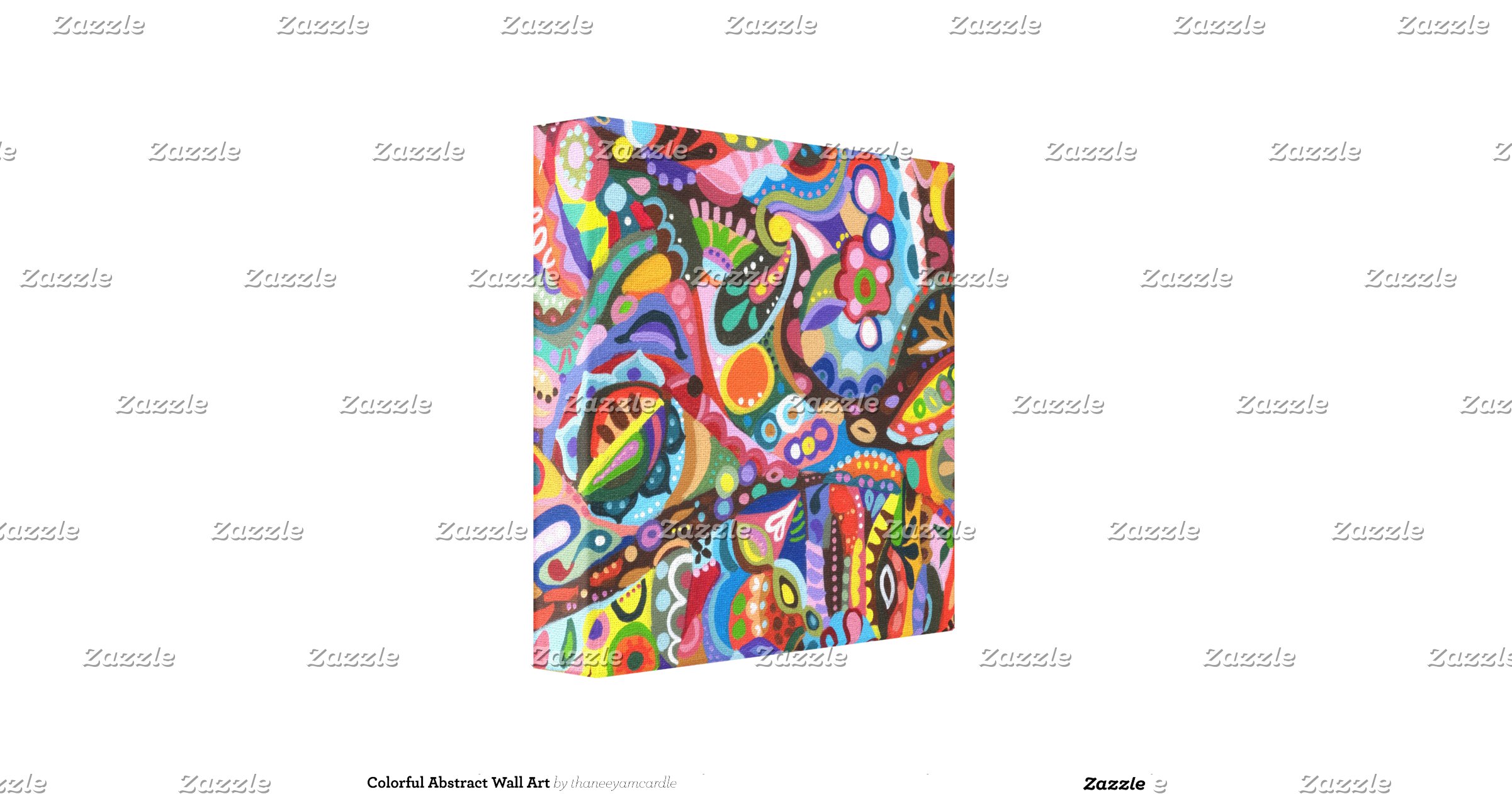 Colorful Abstract Wall Art Gallery Wrap Canvas | Zazzle