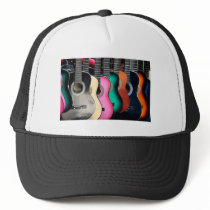 Colorful Acoustic Guitars Baseball Trucker Hat