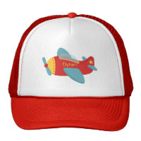 Colorful & Adorable Cartoon Aeroplane Trucker Hat