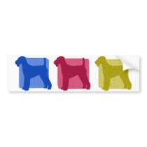 Colorful Airedale Terrier Silhouettes Bumper Sticker