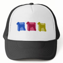 Colorful Airedale Terrier Silhouettes Hat