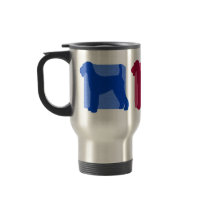 Colorful Airedale Terrier Silhouettes Travel Mug