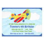 Colorful Airplane Birthday Party Personalized Invitations