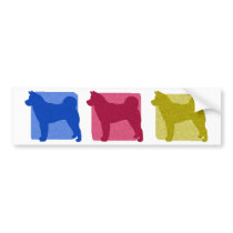 Colorful Akita Silhouettes Bumper Sticker bumper stickers
