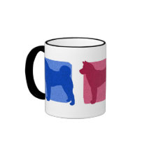 Colorful Akita Silhouettes Mug by MenagerieMayhem Colorful Akita Silhouettes Mug