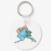 Colorful Alaska Map Tees and Gifts keychains by GeographyTees Colorful Alaska Map Tees and Gifts keychains