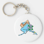 Colorful Alaska Map Tees and Gifts Keychain