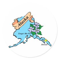 Colorful Alaska Map Tees and Gifts stickers