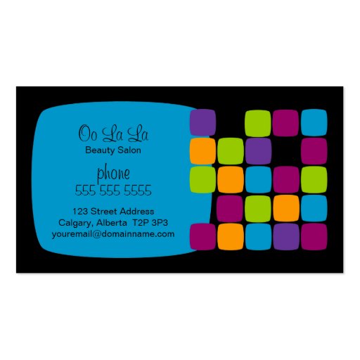 Colorful and Bold Squares Business Cards (back side)