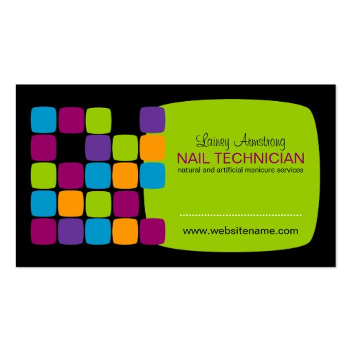 Colorful and Bold Squares Business Cards (front side)