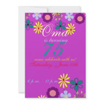 Colorful and festive 75th birthday Invitation