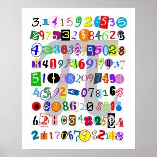 Colorful and Fun Depiction of Pi Posters