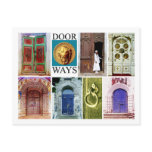 Colorful and inviting doorways post cards