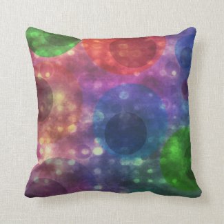 Colorful and Vibrant Abstract Circle Pattern Throw Pillow