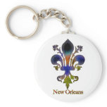 Colorful Antique New Orleans Fleur de lis Key Chains