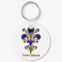 Colorful Antique New Orleans Fleur de lis keychains by ARTegrity Colorful Antique New Orleans Fleur de lis keychains