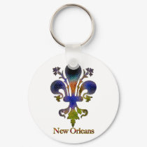 Colorful Antique New Orleans Fleur de lis keychains by ARTegrity Colorful Antique New Orleans Fleur de lis keychains