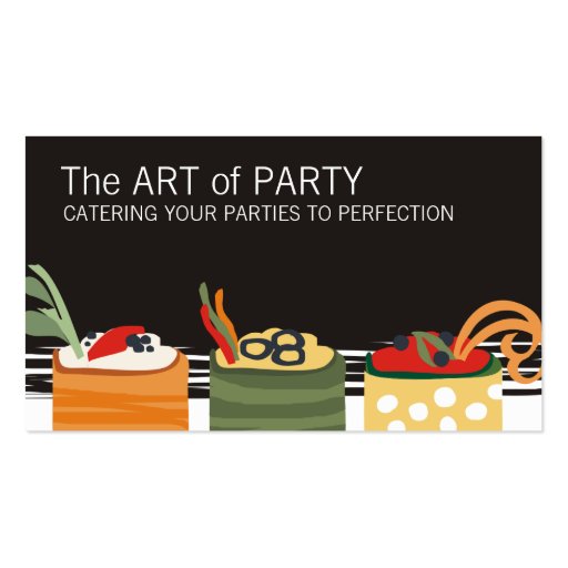 colorful appetizers chef catering business card...