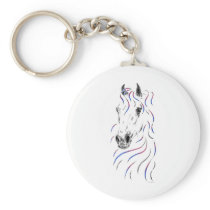 Colorful Arabian Horse Head Key Chains