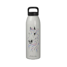 Colorful Arabian Horse Head Water Bottle