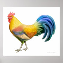 Colorful Ardenner Rooster Print