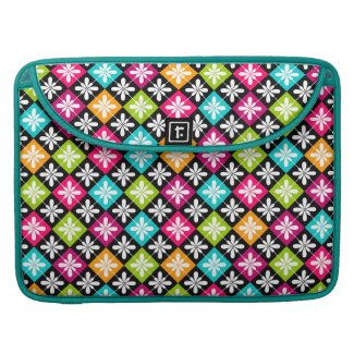 Colorful Argyle and Floral Design MacBook Sleeve rickshawflapsleeve