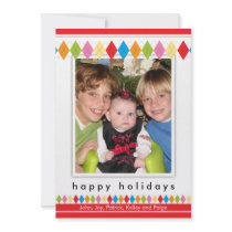Colorful Argyle Holiday Photo Card invitations