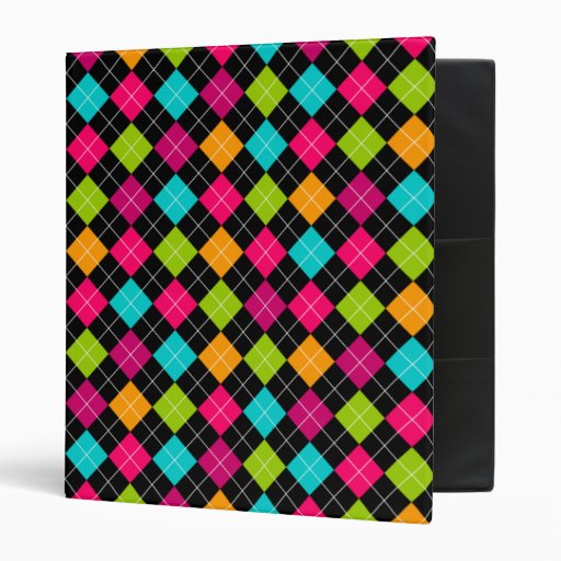 Colorful Argyle Pattern 1 Inch Binder Zazzle