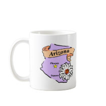 Colorful Arizona Map Gifts and Tees Coffee Mugs