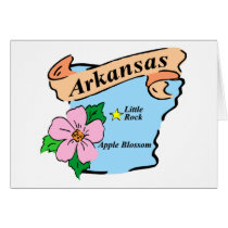 Colorful Arkansas Map Gifts and Tees Greeting Cards