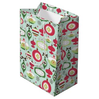 Colorful Art-Deco Christmas Ornament Pattern 2 Medium Gift Bag