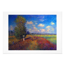 Colorful art impressionist poppy fields by Monet Invite