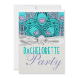 colorful art nouveau peacock  feathers invitations