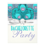 colorful art nouveau peacock feathers invitations