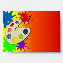 Colorful Art Palate Party Envelopes