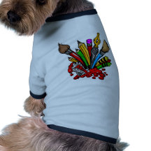 Colorful Art Supplies Dog Tee Shirt