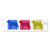 Colorful Australian Cattle Dog Silhouettes Bumper Sticker